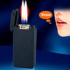 Запальничка EchoJet з голосовим підпалом подвійне полум'я матова Iron Stone US-808ST, фото 3