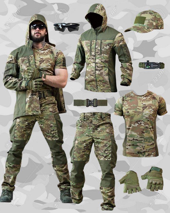 Літній тактичний костюм Горка Мультикам 8в1 з футболкою та аксесуарами ПП7569 ТМ, фото 1