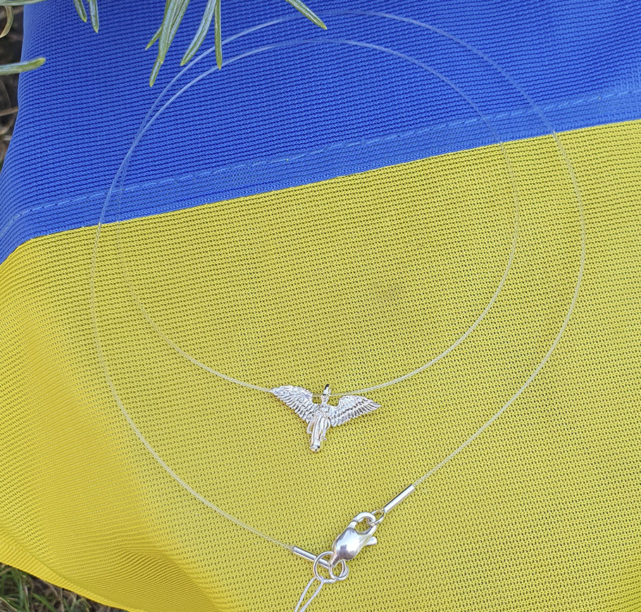 Кулон Ангелочок на волосіні Maxi Silver 9290