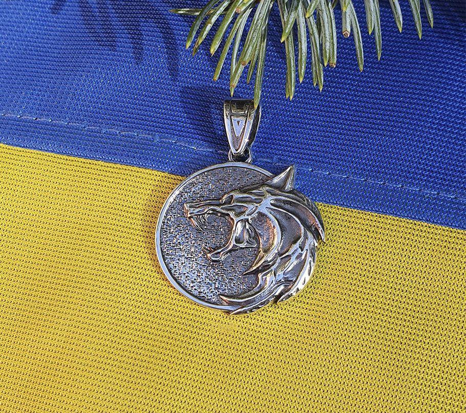 Кулон відьмака вовк Maxi Silver 9145
