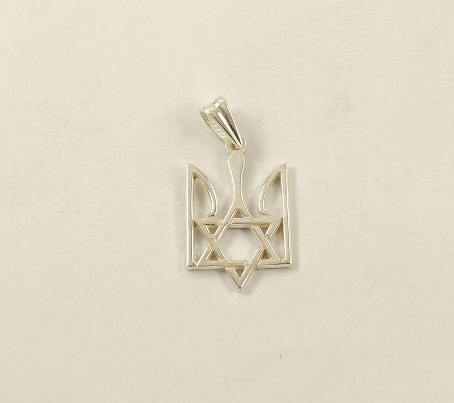 Кулон зірка Шухляди 34 і герб України Maxi Silver 8638