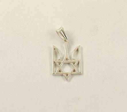 Кулон зірка Шухляди 34 і герб України Maxi Silver 8638, фото 1