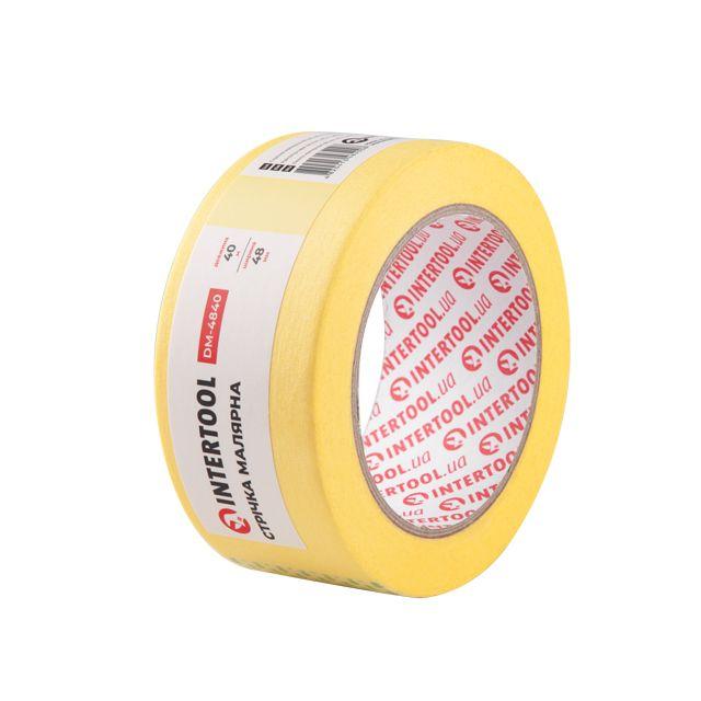 Стрічка малярська 48 мм, 40 м, жовта INTERTOOL DM-4840