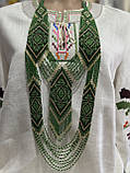 Гердан жіноча прикраса бісер зелений український ручної роботи, фото 2
