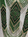Гердан жіноча прикраса бісер зелений український ручної роботи, фото 4