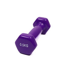 Гантель для фітнесу з вініловим покриттям Generation Fitness FF51D3A-0.5kg (фіолетовий)
