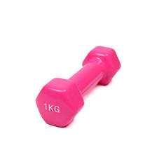 Гантель для фітнесу з вініловим покриттям Generation Fitness FF51D3A-1kg (рожевий)
