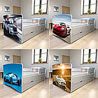 Ліжко для хлопчика Бугатті з шухлядою на ламелях + захисний бортик, фото 4