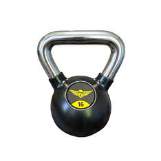 Обгумована гиря 16 кг Generation Fitness FS-16 (ручки — хром)