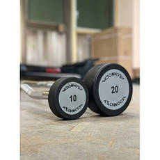 Набір вигнутих фіксованих штанг від 10 - 30 кг крок 5 вага 100 кг Technogym, фото 3