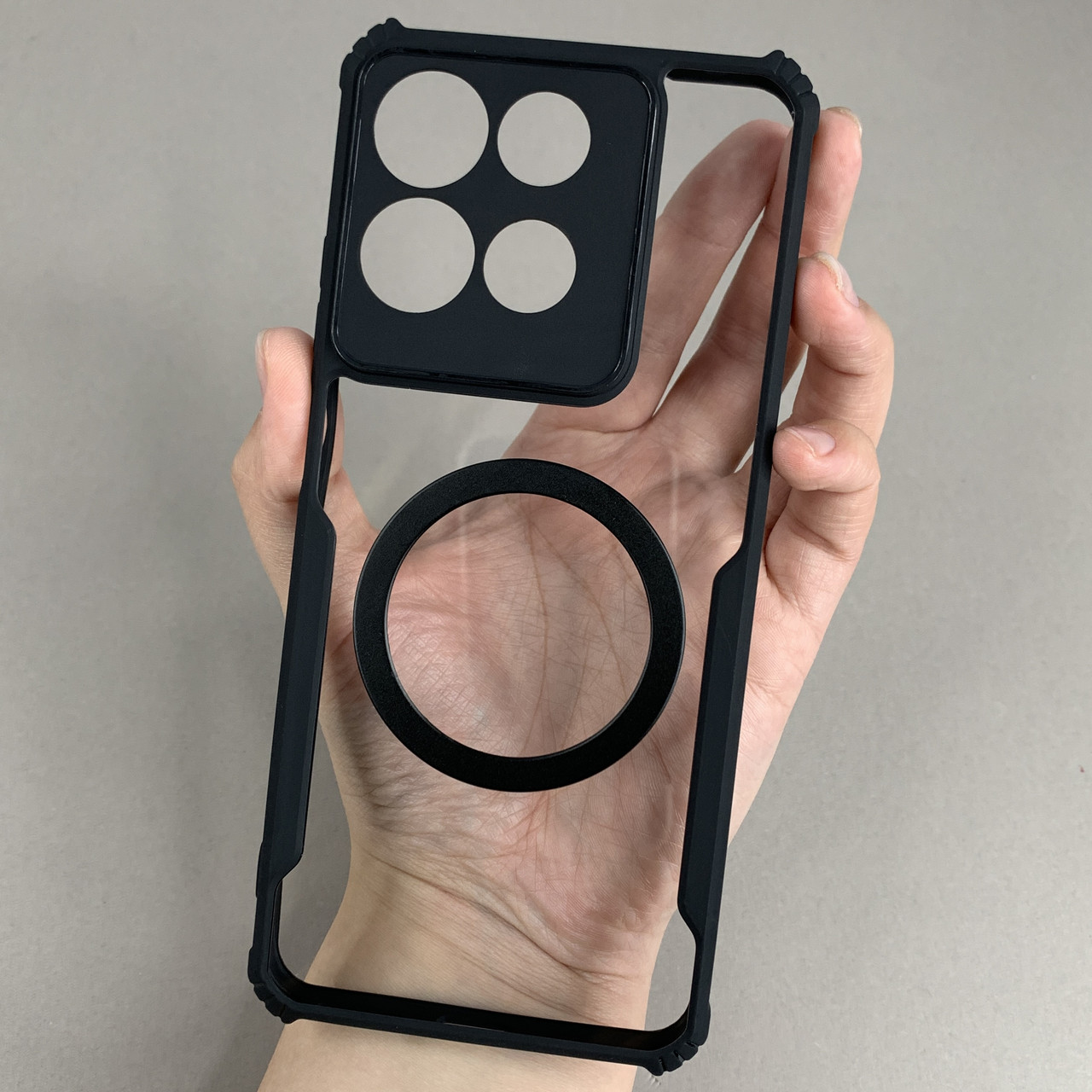 Чохол для Motorola G15 прозорий протиударний чохол накладка з чорним кільцем на телефон моторола г15 q08d