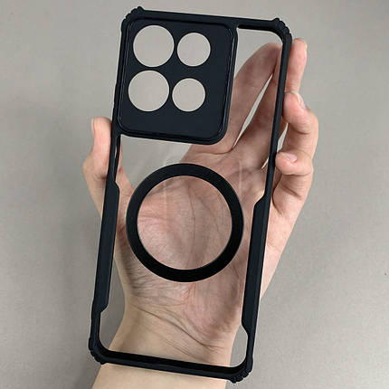 Чохол для Motorola G15 прозорий протиударний чохол накладка з чорним кільцем на телефон моторола г15 q08d, фото 1