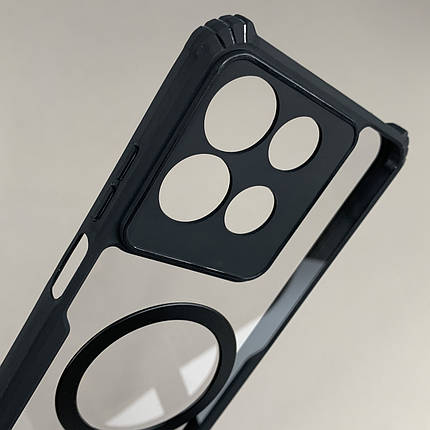 Чохол для Motorola G15 прозорий протиударний чохол накладка з чорним кільцем на телефон моторола г15 q08d, фото 2