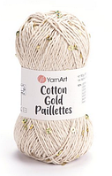 Cotton Gold Paillettes YarnArt-7104 світлий беж