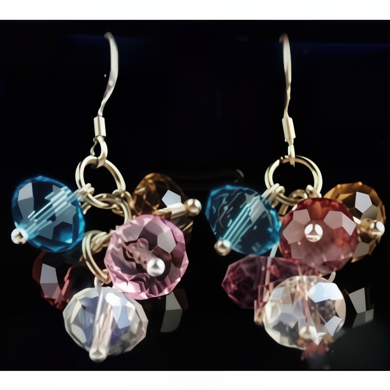 Сережки Кристал Гроно сріблення (tb900)