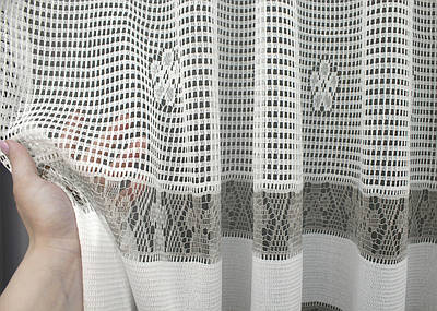 Залишок (1,7х1,55м.) тканини з рулону, коротка тюль сітка «Juli». Колір теплий білий з сірим. Код 1436ту 00-800