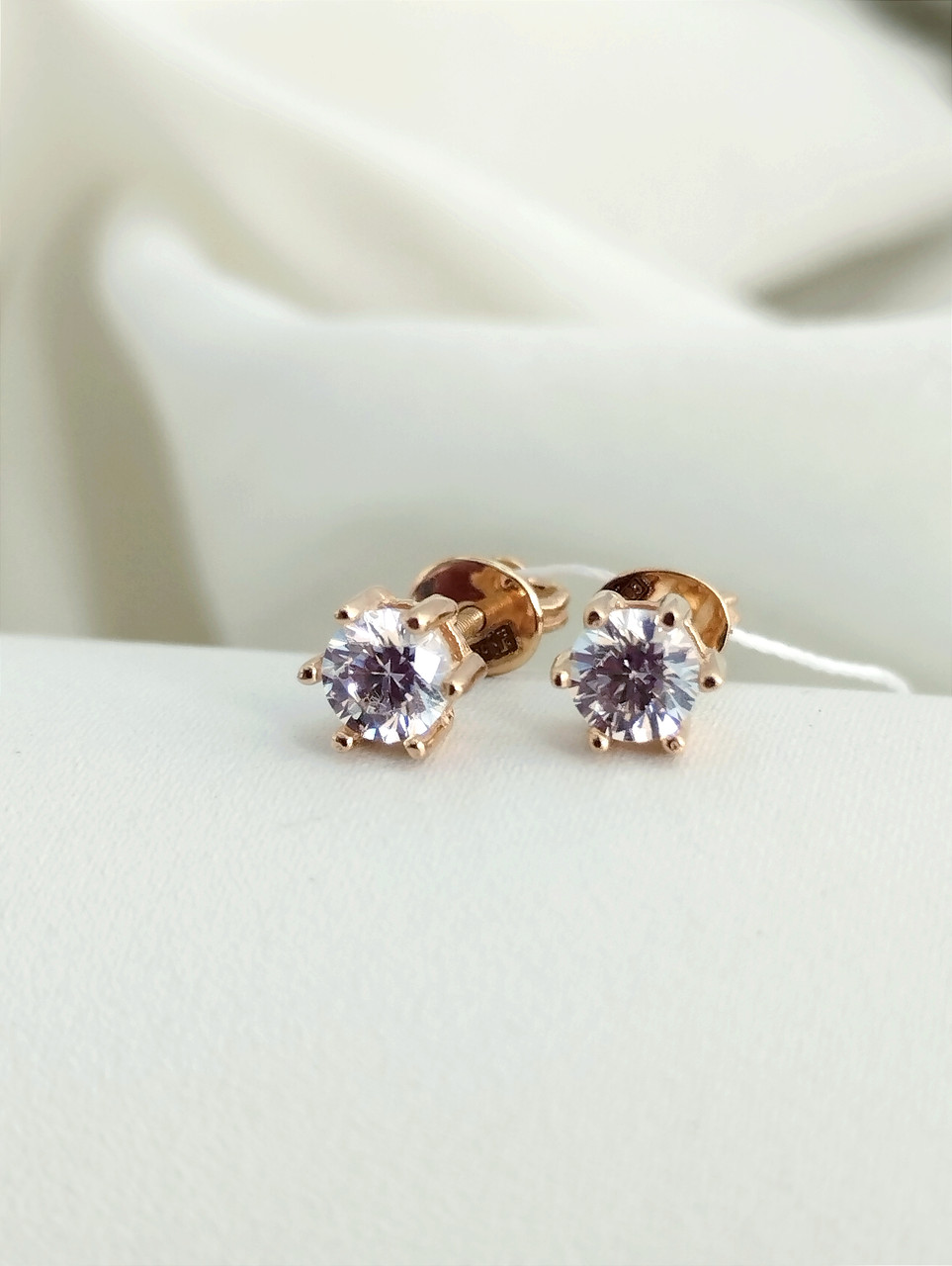 Золоті сережки пусети з цирконієм золоті сережки гвоздики з цирконієм
