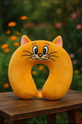 Мягкая игрушка Weber Toys Подушка для путешествий Том и Джери ,Подушка под шею Коричневая, фото 2