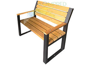 Лавка паркова зі спинкою Валеріо чорний каркас+брус №13 1000*600*915 мм Kompred OL657/7