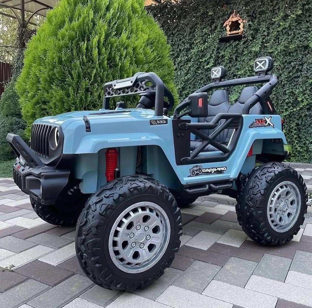 Дитячий електромобіль на акумуляторі джип Jeep M 4960 з пультом радіокерування для дітей 3-8 років синій