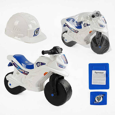 Каталка-толокар "Ямаха" 501 ст.2 білий, з каскою (мотоцикл велобіг)