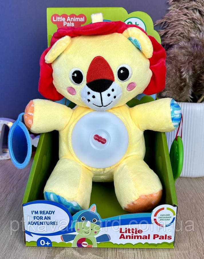 М'який нічник дитячий "Левеня" музичний (прорізувач, підсвічування, дзеркальце), фото 1