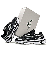 Мужские кроссовки lacoste l003 Black White Лакоста черно-белые весна лето 41 - 46
