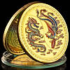 Сувенірна монета удачі "Дракон і Фенікс" / Подарункова монета у футлярі, фото 2