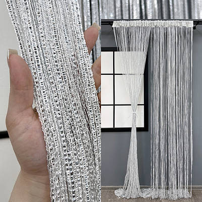 Штори-нитки (1 шт. 3х3 м.) Rovi Premium з люрексом. Колір білий. Код 61-114