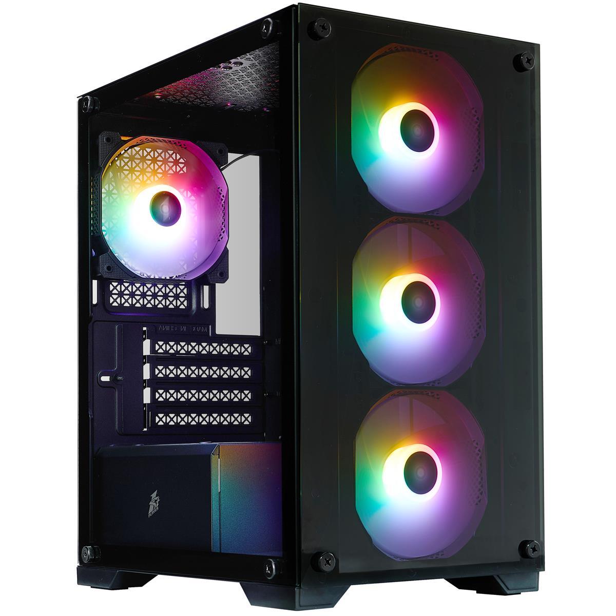 Корпус 1stPlayer X2-M-BK-4F7 Black без БЖ, фото 1