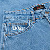 Чоловічі широкі шорти джинсові EVISU світло-блакитні, оверсайз, у стилі Y2K, фото 4