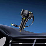 Розгалужувач — подовжувач зарядний в авто Baseus Enjoyment Pro 60 W (1USB-C) + висувний кабель Type-C, фото 8