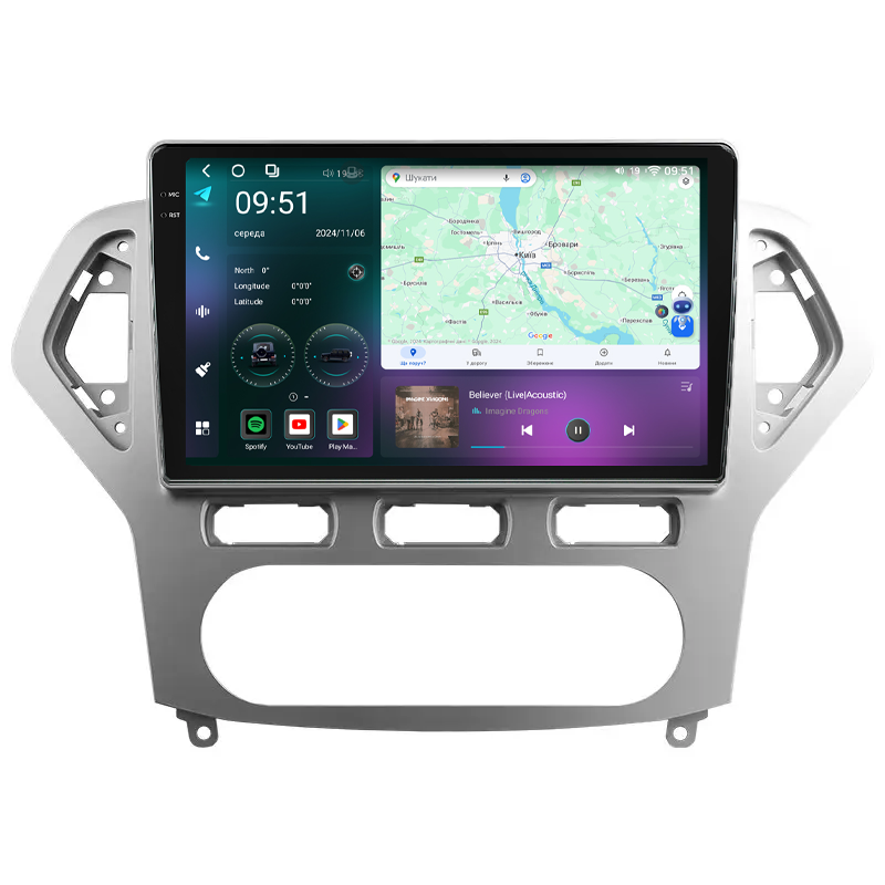 Штатна магнітола Mekede M7 Plus Ford Mondeo 4 (2006-2010) CarPlay QleD