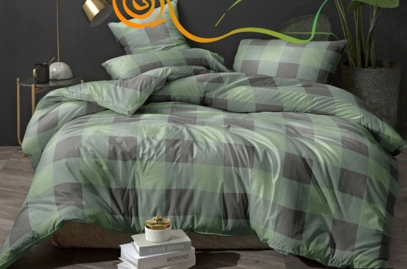 Полуторний (Поліестер) | Комплект постільної білизни "Grid" | Простирадло 150х220 см, фото 1