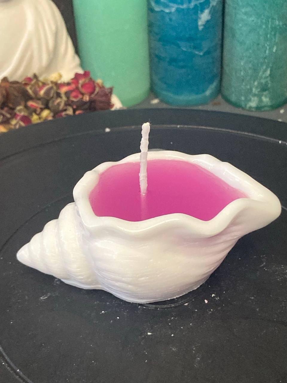 Свічка Мушля із соєвого воску