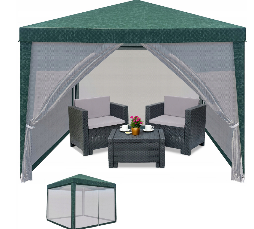Павільйон садовий з москітною сіткою 3х3м  4 стінки 2 кольори