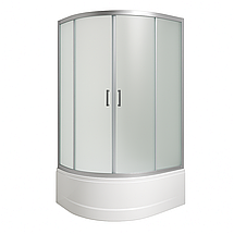 Душова кабіна KO&PO 117 120х80х195 см на глибокому піддоні сатин правобічна асиметрична скло матове скло, фото 3