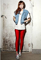 Бордові блискучі жіночі лосини для фітнесу та повсякденного використання, фото 7