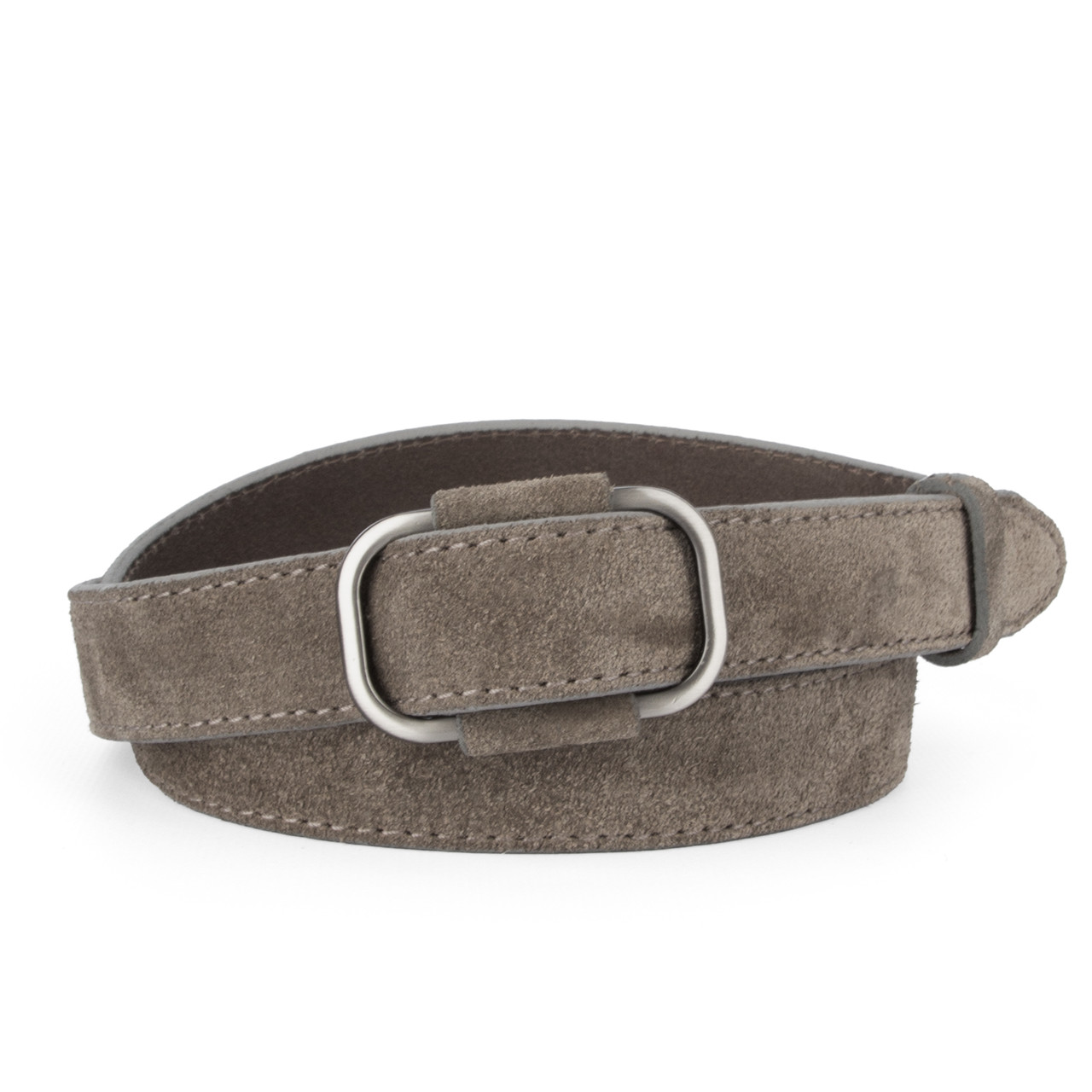 Ремінь жіночий замшевий JK-2548 мокко зі срібною пряжкою (100 см), фото 1