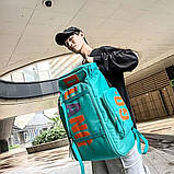 Рюкзак спортивний із відсіком для ноутбука та кріпленням для валізи та скейту - Зелений 55л, фото 2