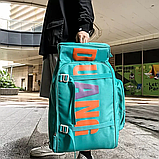 Рюкзак спортивний із відсіком для ноутбука та кріпленням для валізи та скейту - Зелений 55л, фото 5