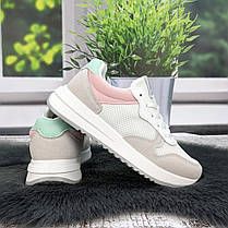 Кросівки жіночі Stilli білі з рожевим текстильні з еко-шкірою 4959, фото 5