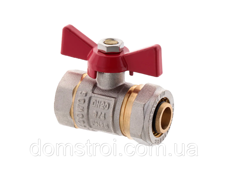 Кран кульовий обтискний для металопласту WaterPRO (MA0119) 20×3/4" ВР