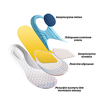 Ортопедичні дитячі устілки обрізні універсальні 31-35 розміру з амортизацією на пятці, фото 6