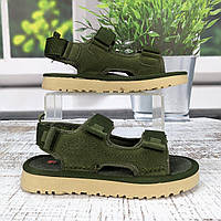 Босоніжки дитячі для хлопчика Jong Golf темно-зелені замшеві на липучках 5829