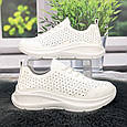 Кросівки жіночі LQD білі єко-шкіра з перфорацією 4952, фото 2