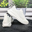 Кросівки жіночі LQD білі єко-шкіра з перфорацією 4952, фото 5