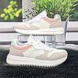 Кросівки жіночі Stilli білі з рожевим текстильні з еко-шкірою 4959, фото 2