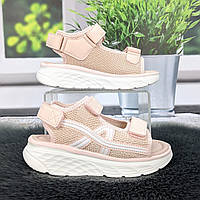 Босоніжки дитячі для дівчинки Jong Golf рожеві текстильні на пінковій підошві 5831