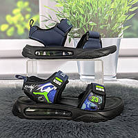 Босоніжки дитячі для хлопчика Kimboo чорні на липучках 5834